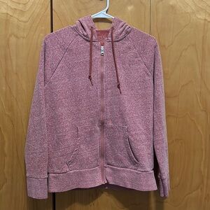 Red zip-up with hood, perfect condition